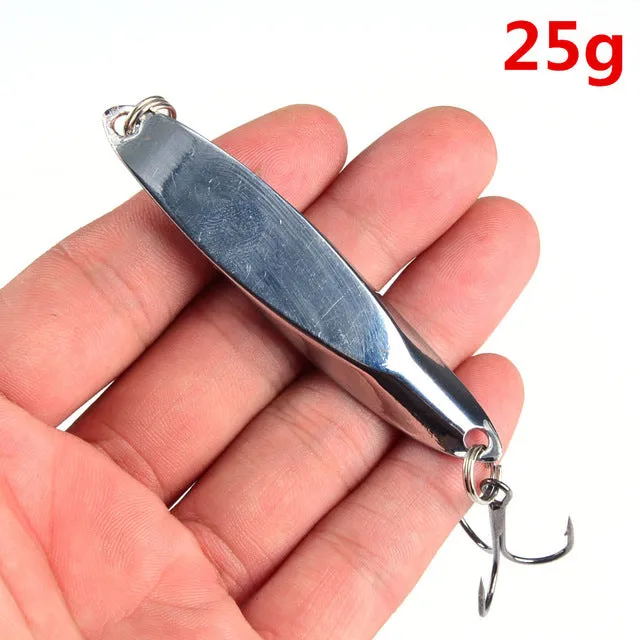 10g 15g 20g 25g Silver Gold Fishing Lure Spoon Mustad Hooks High Quality Surface Plating Good for Freshwater Saltwater Fishing