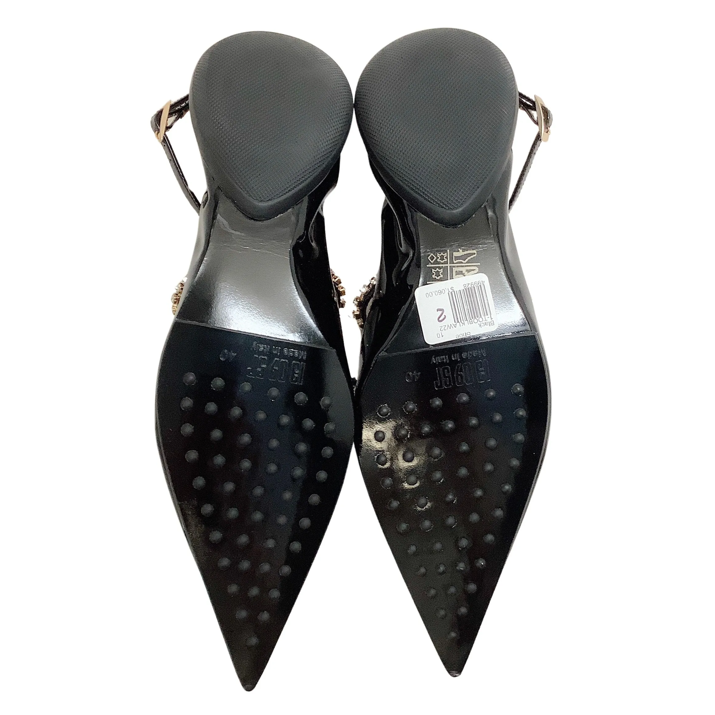 13 09 SR Black Patent Embellished Tootsy Ballet Flats