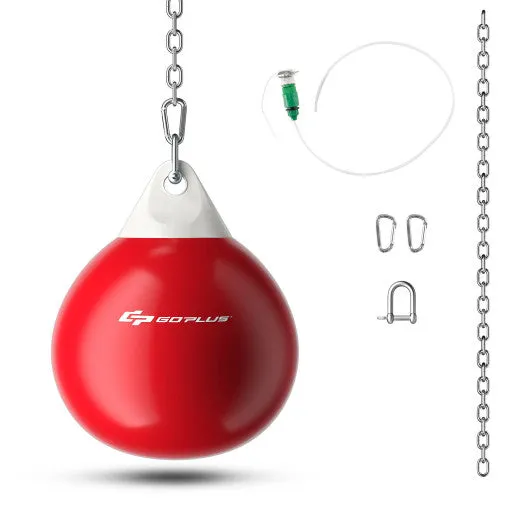 18 Inch 110 Pound Heavy Punching Water Aqua Bag with Adjustable Metal Chain-Red