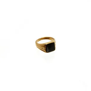 18k Gold Black Chunky Ring