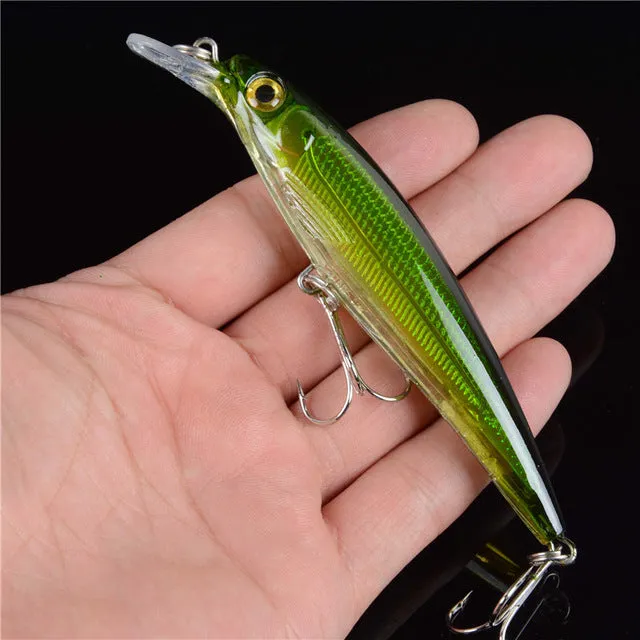 1PCS Floating Minnow Fishing Lure Laser Hard Artificial Bait 3D Eyes 11cm 13.4g Fishing Wobblers Crankbait Minnows