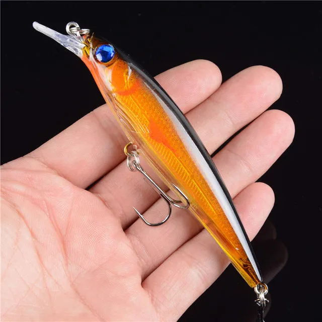 1PCS Floating Minnow Fishing Lure Laser Hard Artificial Bait 3D Eyes 11cm 13.4g Fishing Wobblers Crankbait Minnows