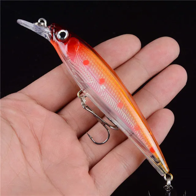 1PCS Floating Minnow Fishing Lure Laser Hard Artificial Bait 3D Eyes 11cm 13.4g Fishing Wobblers Crankbait Minnows