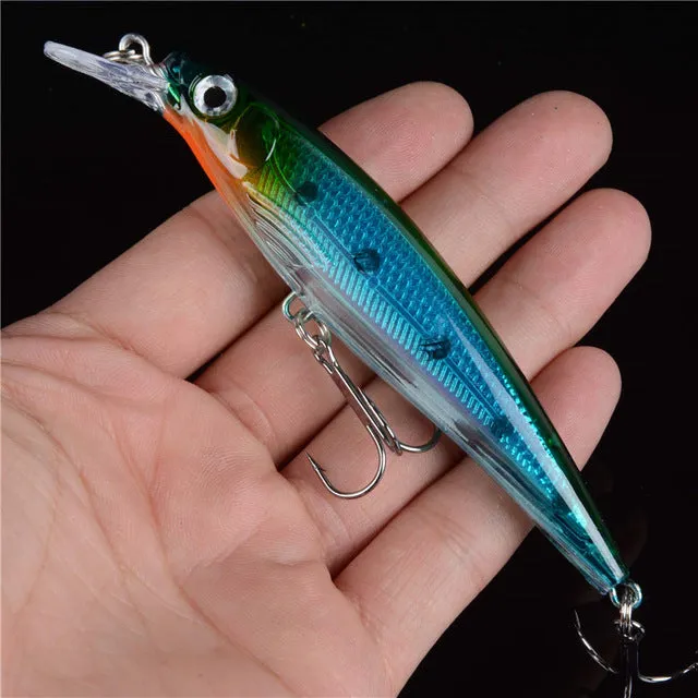 1PCS Floating Minnow Fishing Lure Laser Hard Artificial Bait 3D Eyes 11cm 13.4g Fishing Wobblers Crankbait Minnows