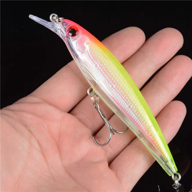 1PCS Floating Minnow Fishing Lure Laser Hard Artificial Bait 3D Eyes 11cm 13.4g Fishing Wobblers Crankbait Minnows