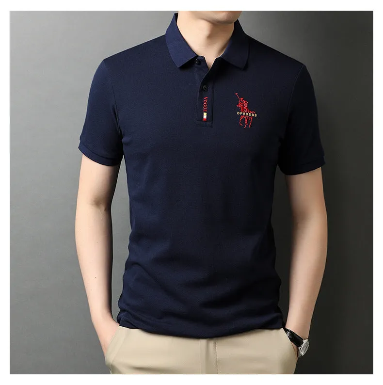 2022summer New Polo Shirt Men's Business Gentleman Embroidered Lapel Breathable Short-Sleeved T-shirt Men's Wholesale