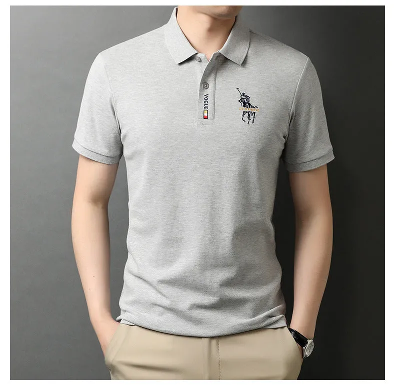 2022summer New Polo Shirt Men's Business Gentleman Embroidered Lapel Breathable Short-Sleeved T-shirt Men's Wholesale