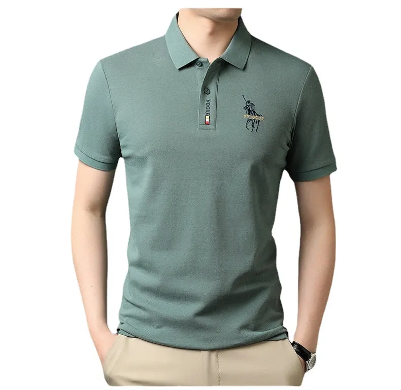 2022summer New Polo Shirt Men's Business Gentleman Embroidered Lapel Breathable Short-Sleeved T-shirt Men's Wholesale