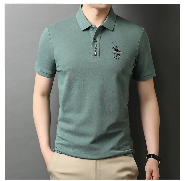 2022summer New Polo Shirt Men's Business Gentleman Embroidered Lapel Breathable Short-Sleeved T-shirt Men's Wholesale