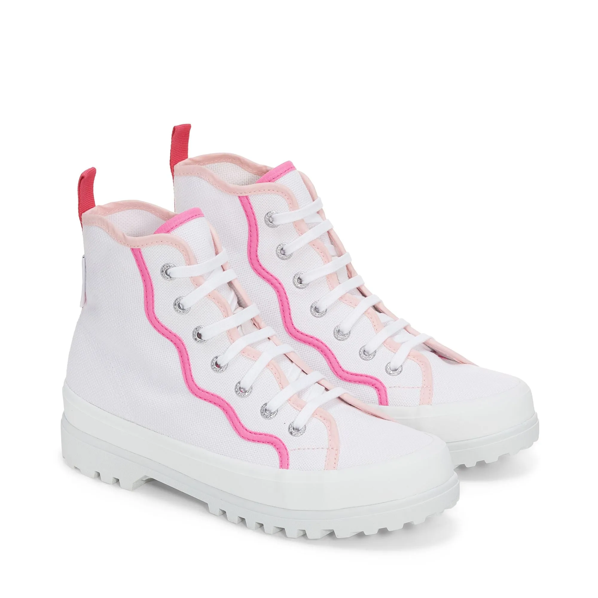 2341 ALPINA CURLY BINDINGS - Ankle Boots - Laced - Woman - WHITE-SHADED PINK