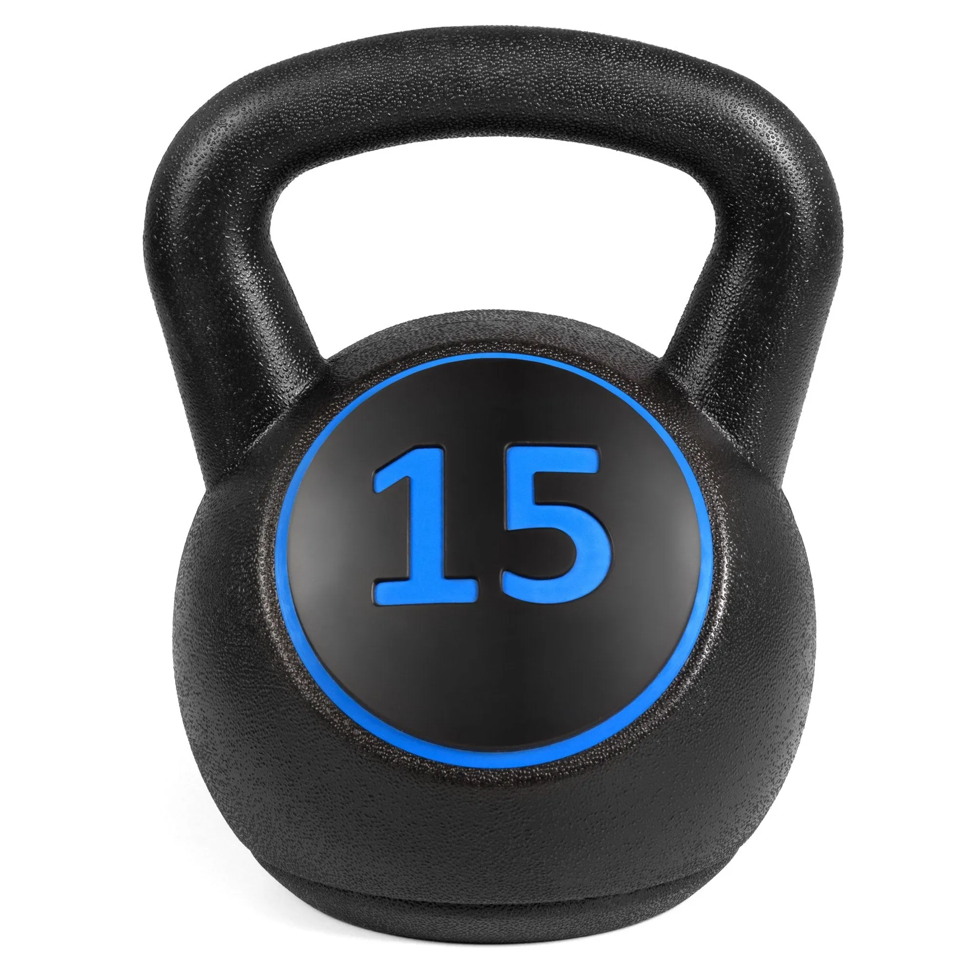 3-Piece Kettlebell Exercise Fitness Weights Set w/ Base Rack - Black