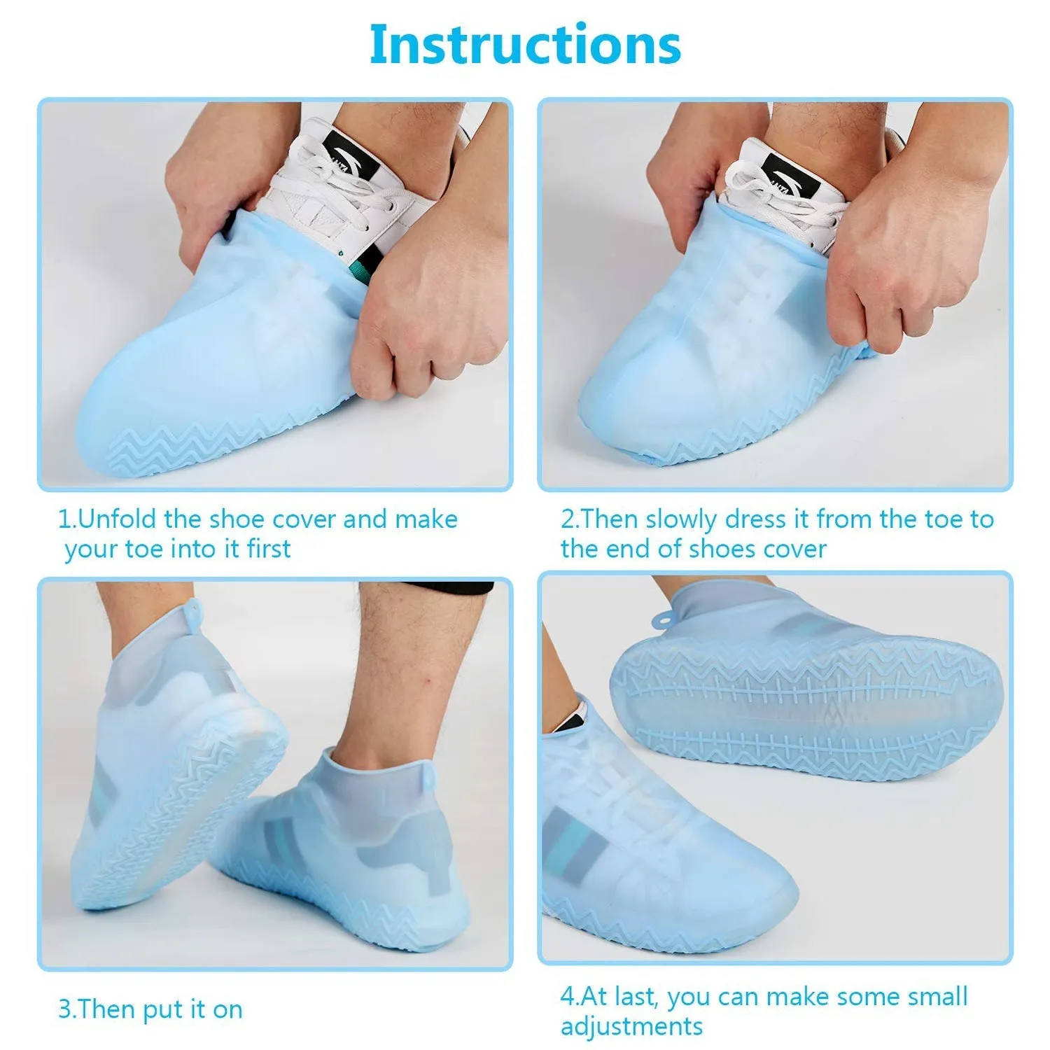 4867 Non-Slip Silicone Rain Reusable Anti skid Waterproof Fordable Boot Shoe Cover