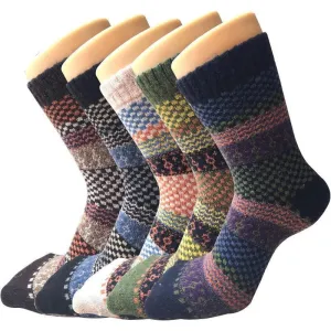 5-Pack Winter Blend Wool Socks - Warmth and Comfort