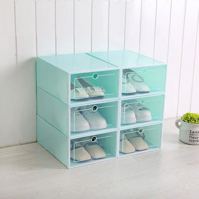 60% OFF - Storage Box & Shoe Box - Transparent shoe box dustproof storage box can be superimposed combination shoe cabinet Clamshell shoe organizer