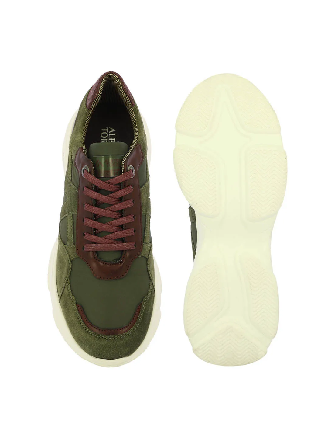 Alberto Torresi Olive Laceup Sports Shoes