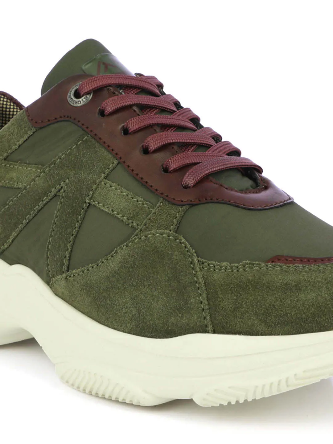 Alberto Torresi Olive Laceup Sports Shoes