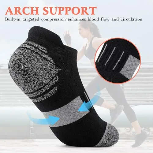 Amutost Ankle Socks for Women Men 3/5/6Pairs, No Show Socks Running Athletic Socks Low Comfort Cushioned Thick Socks