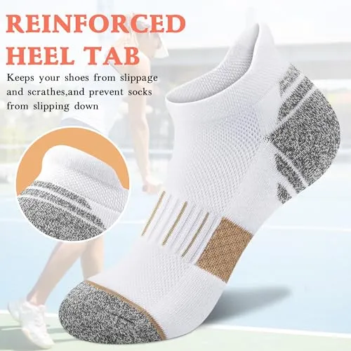 Amutost Ankle Socks for Women Men 3/5/6Pairs, No Show Socks Running Athletic Socks Low Comfort Cushioned Thick Socks