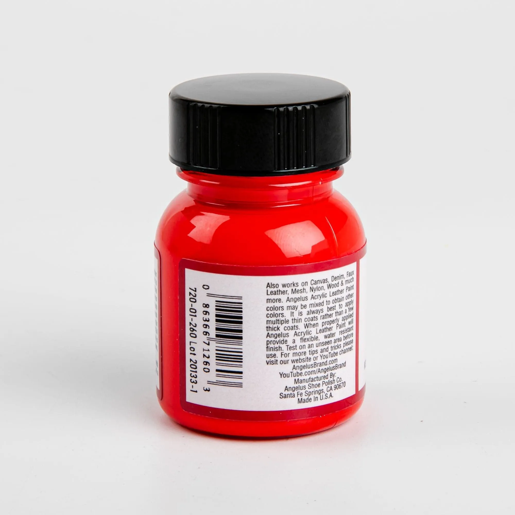 Angelus Acrylic Paint Chilli Red #260 29Ml Use On Leather, Vinyl Or Fabric