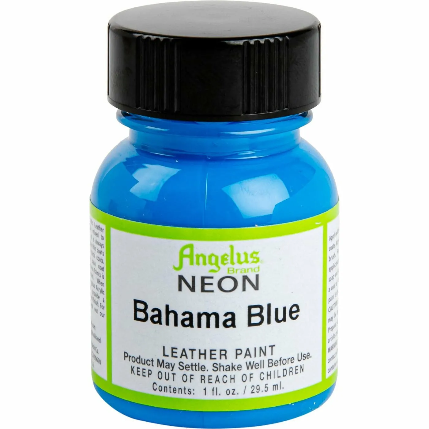 Angelus Neon Acrylic Paint Bahama Blue 29Ml Use On Leather, Vinyl Or Fabric