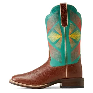 'Ariat' Women's 11" Oak Grove Western Square Toe - Gingersnap / Jaded