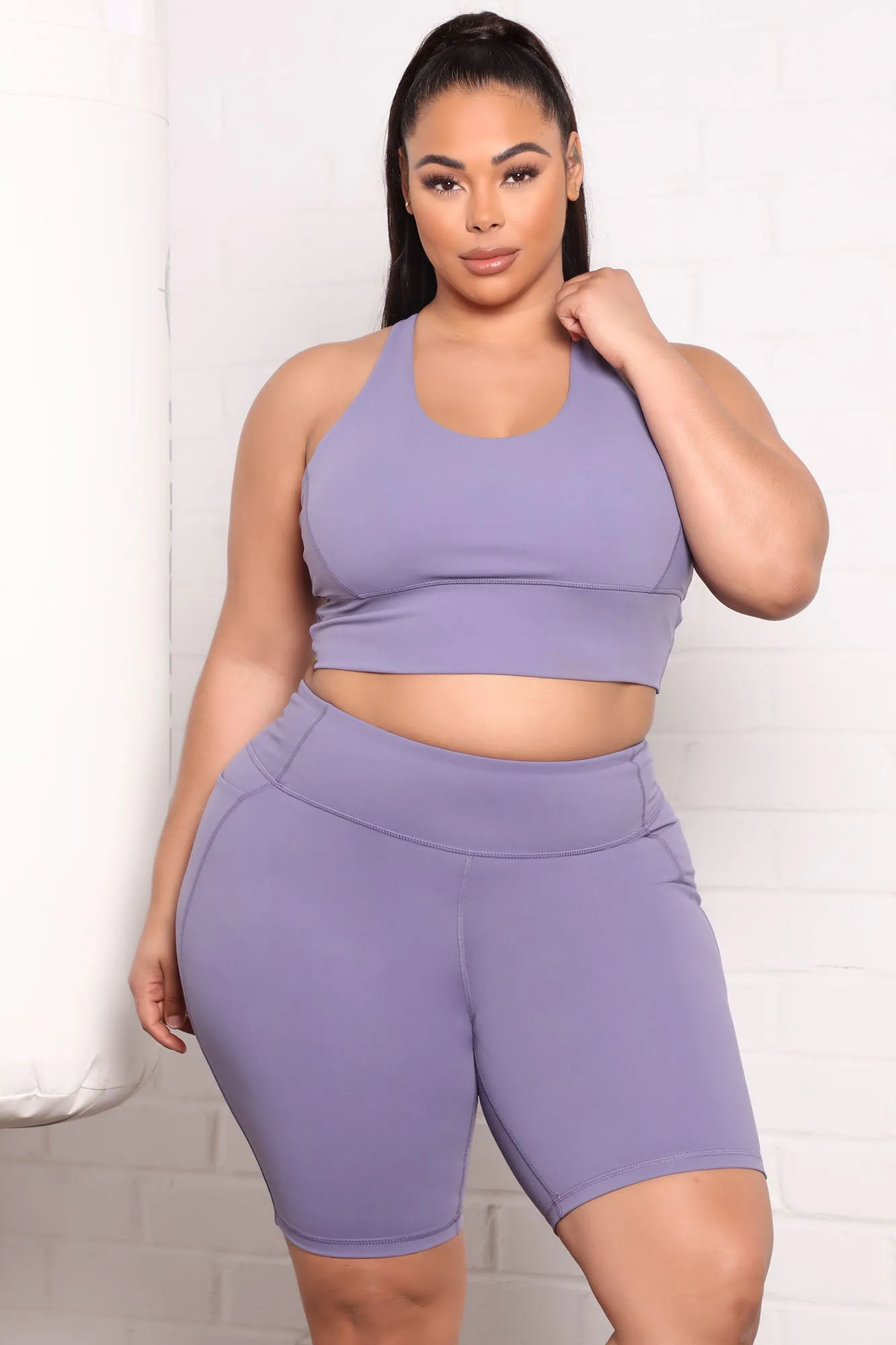 At Ease Active Sports Bra In Power Flex - Lilac