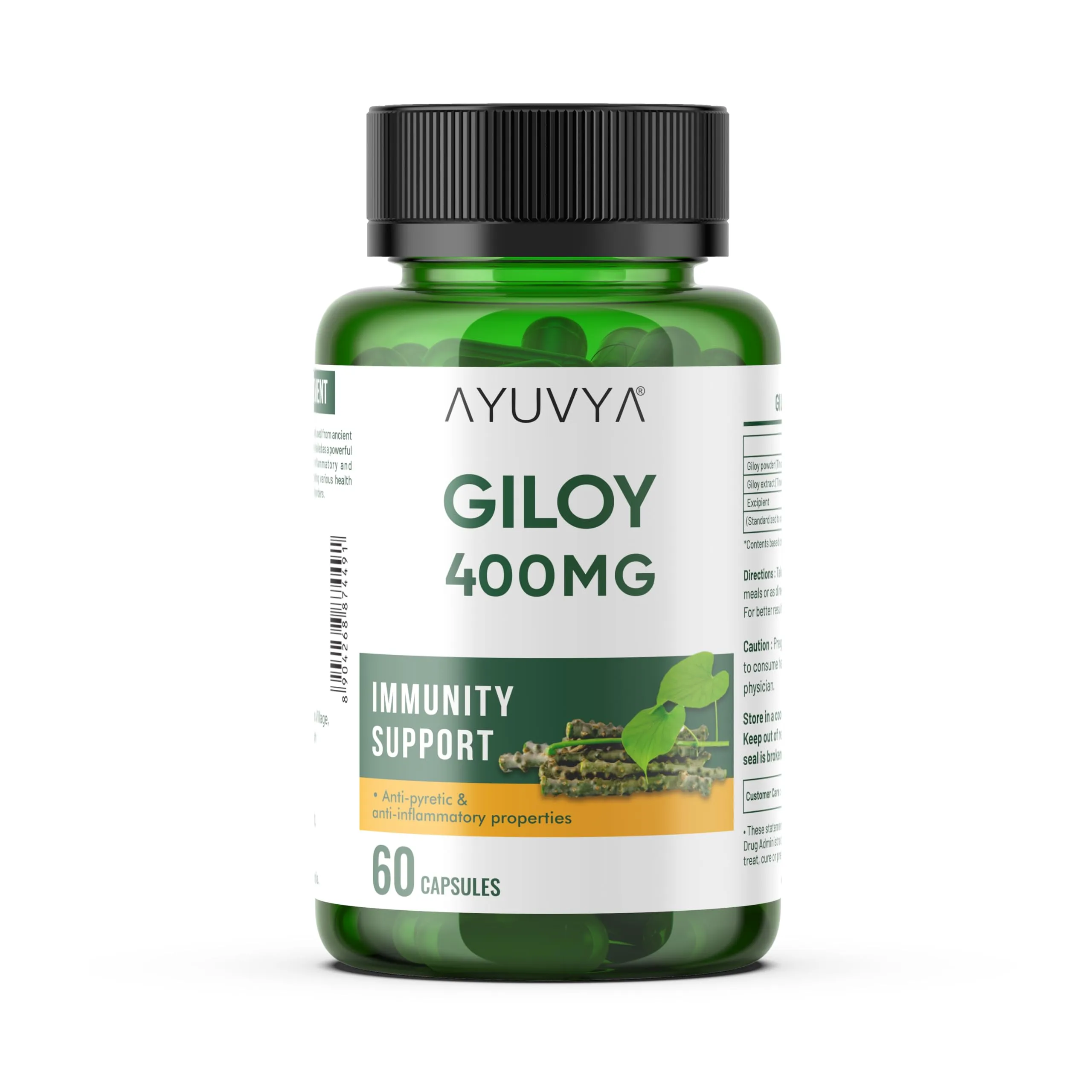 Ayuvya i-Gain  Weight Gainer & Giloy Capsules | Helps in Increasing Muscle Mass & Strength | Herbal & Natural, Weight Gain Tablets | Giloy 500mg Pure Guduchi Powder & Extract - Immunity Booster & Liver Support Supplement | Combo