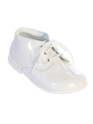 Baby Boys White Patent Leather Lace Up Dress Shoes 0-4 Baby