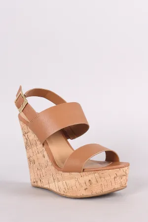 Bamboo Double Band Platform Wedge