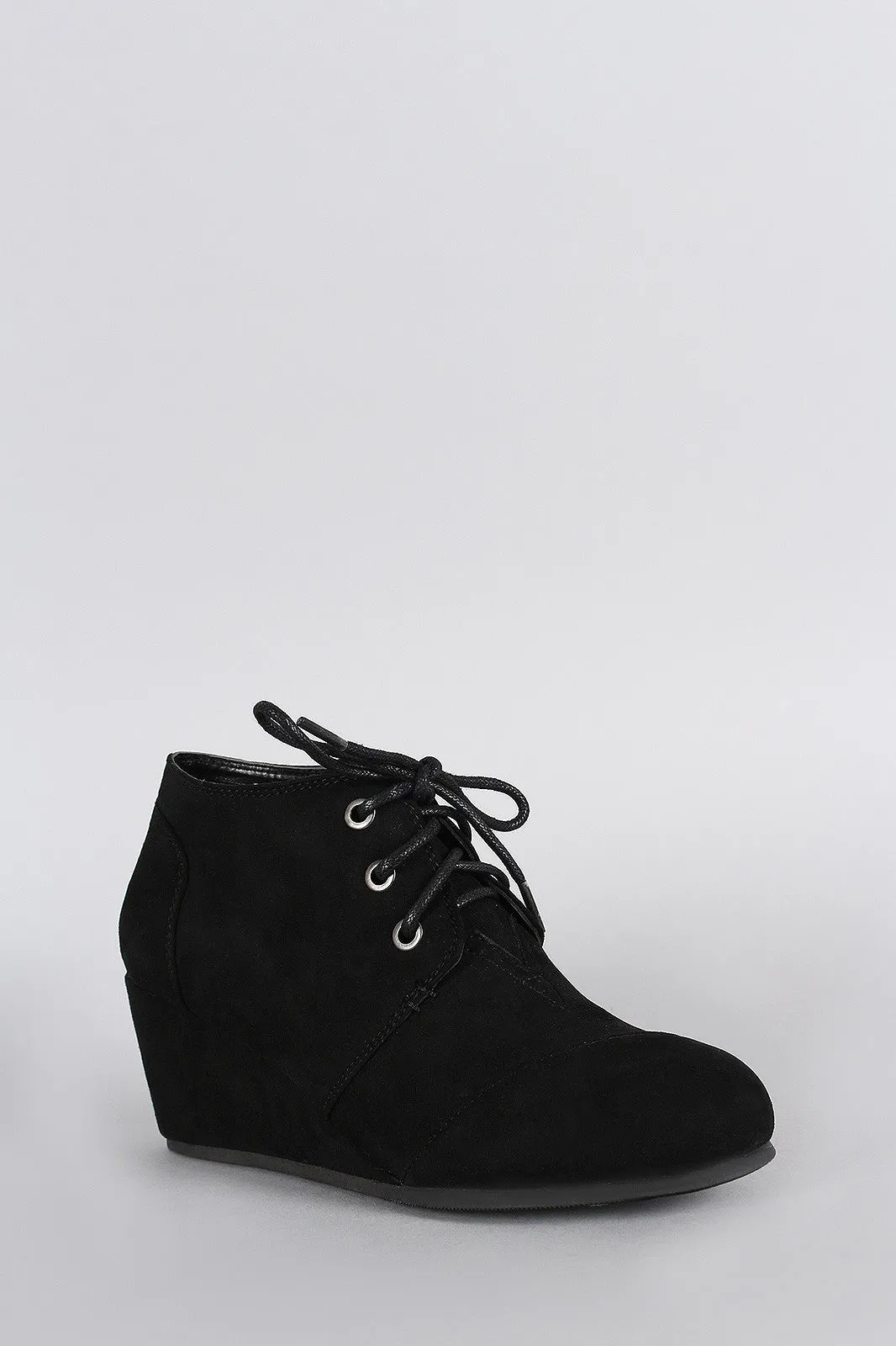 Bamboo Patch Work Wedge Booties