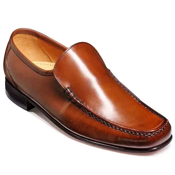 BARKER Javron Shoes - Mens Moccasins - Brown Burnished Calf