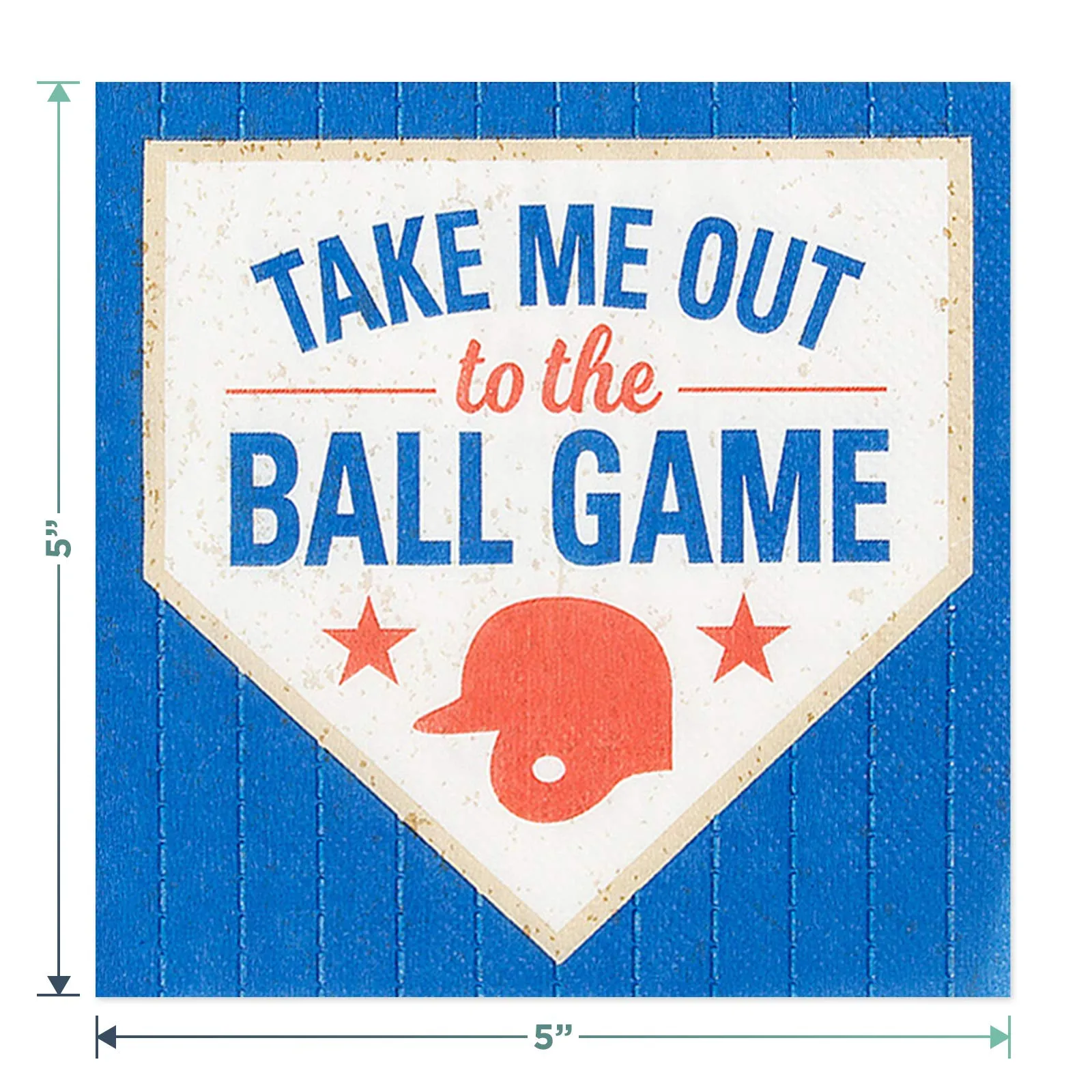 Baseball Party Play Ball Paper Dessert Plates and Home Plate Beverage Napkins (Serves 16)