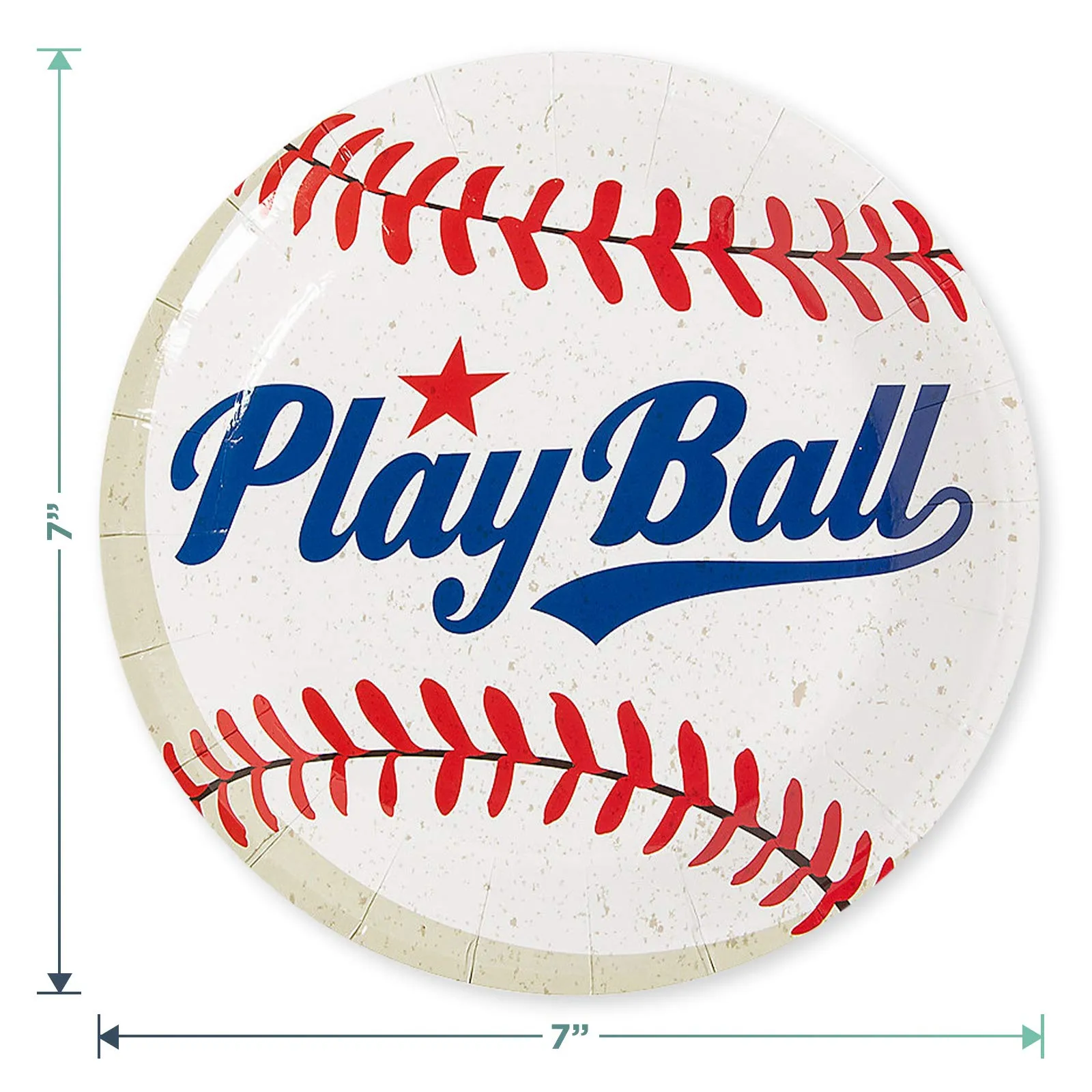 Baseball Party Play Ball Paper Dessert Plates and Home Plate Beverage Napkins (Serves 16)