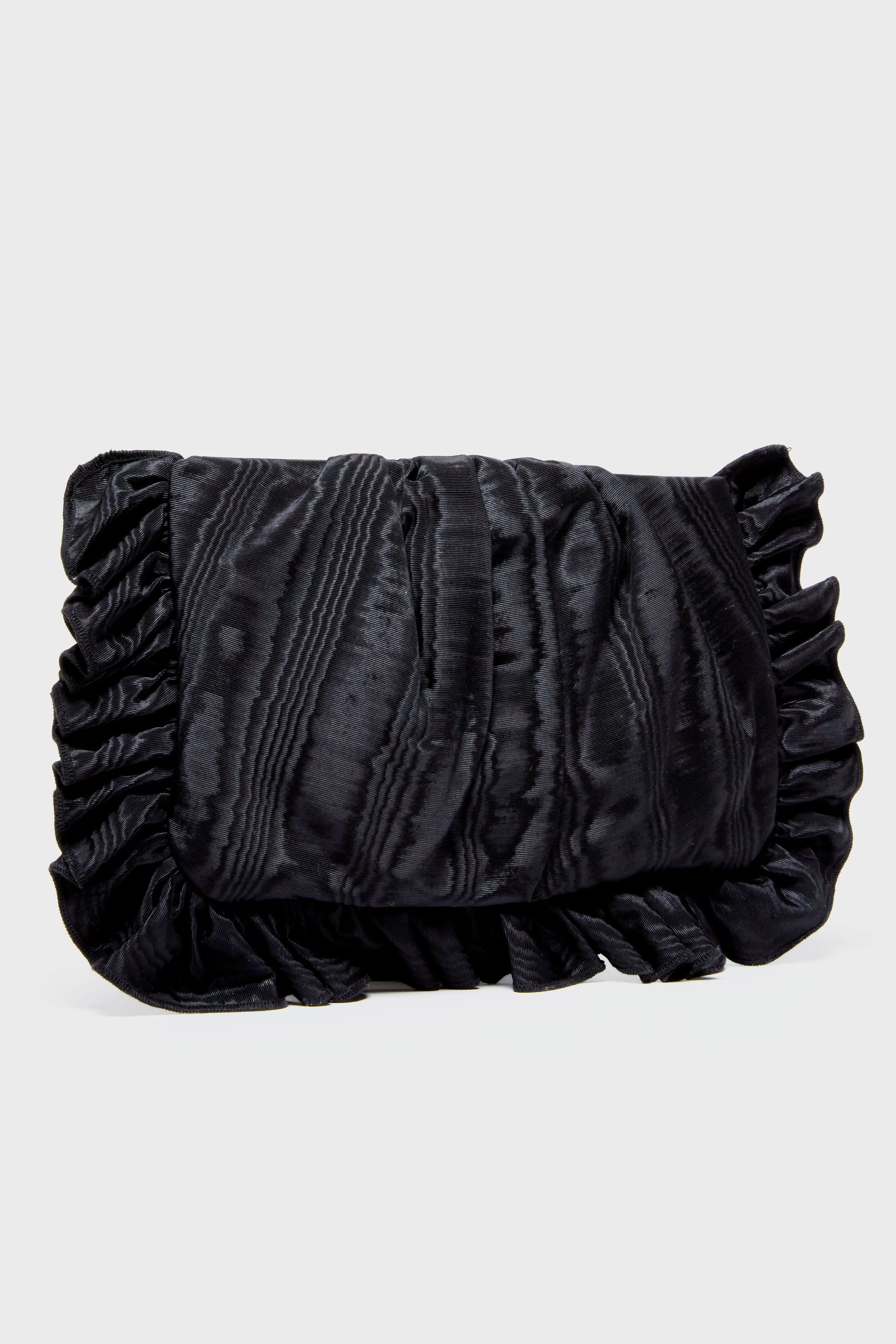 Black Mavis Ruffle Clutch