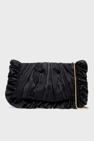 Black Mavis Ruffle Clutch