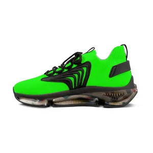 Bright Green Color Men's Shoes, Best Green Color Premium Comfy Men's Mesh Sports Sneakers Shoes Footwear