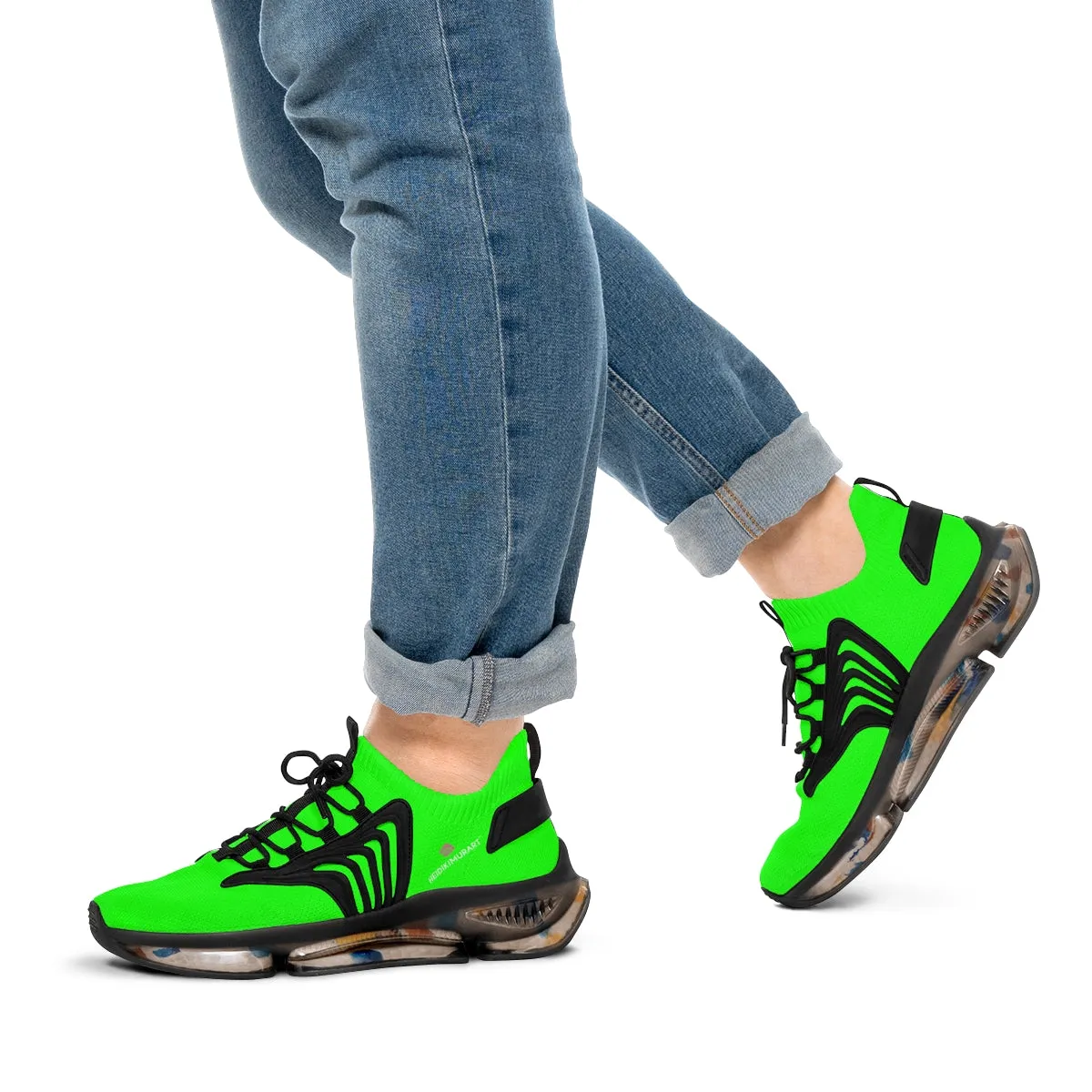 Bright Green Color Men's Shoes, Best Green Color Premium Comfy Men's Mesh Sports Sneakers Shoes Footwear