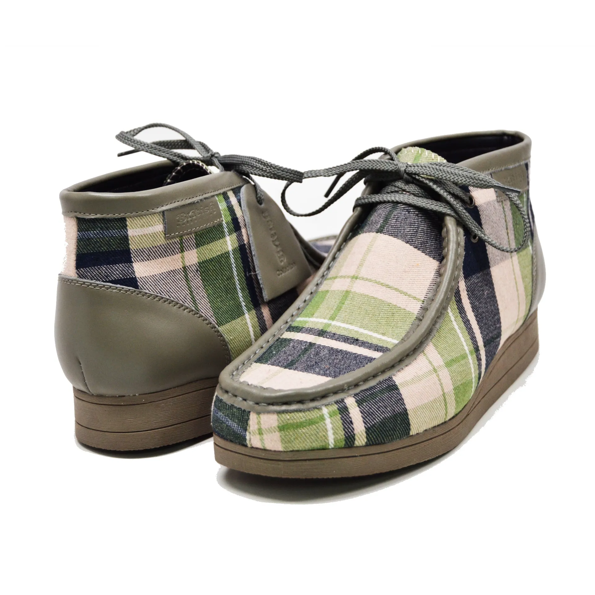 British Walkers New Castle Print 2 Wallabee Boots Men's Plaid Suede and Leather