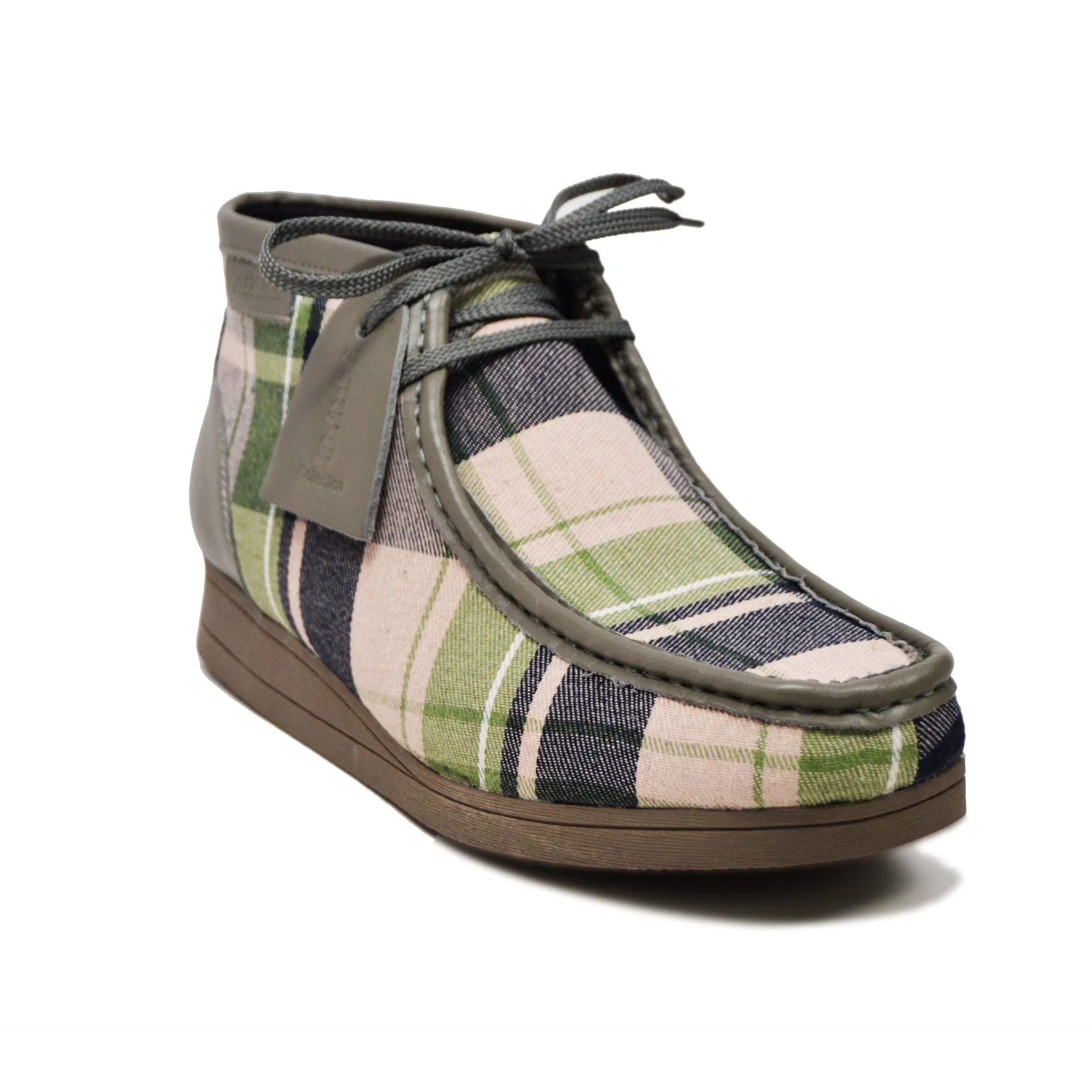 British Walkers New Castle Print 2 Wallabee Boots Men's Plaid Suede and Leather