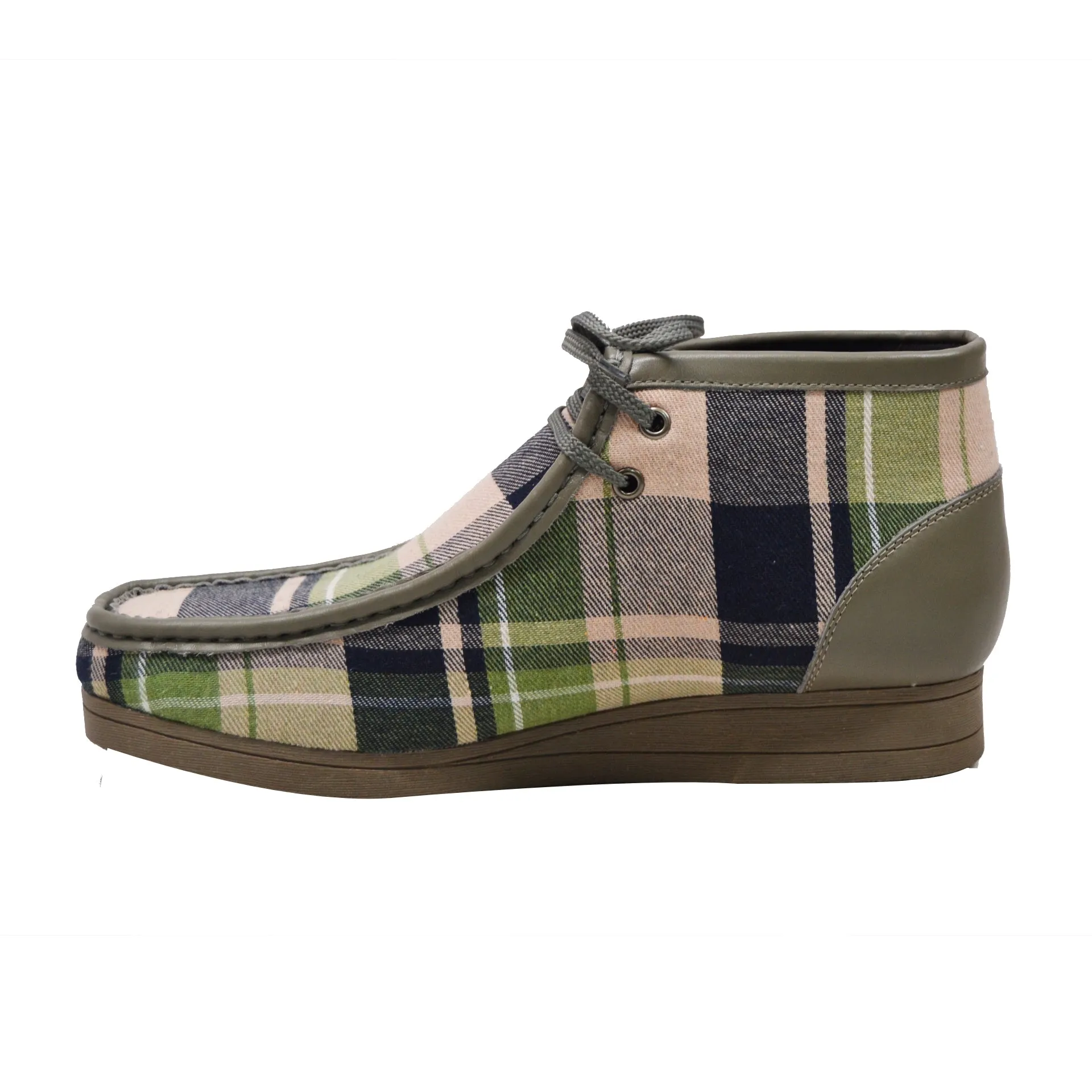 British Walkers New Castle Print 2 Wallabee Boots Men's Plaid Suede and Leather