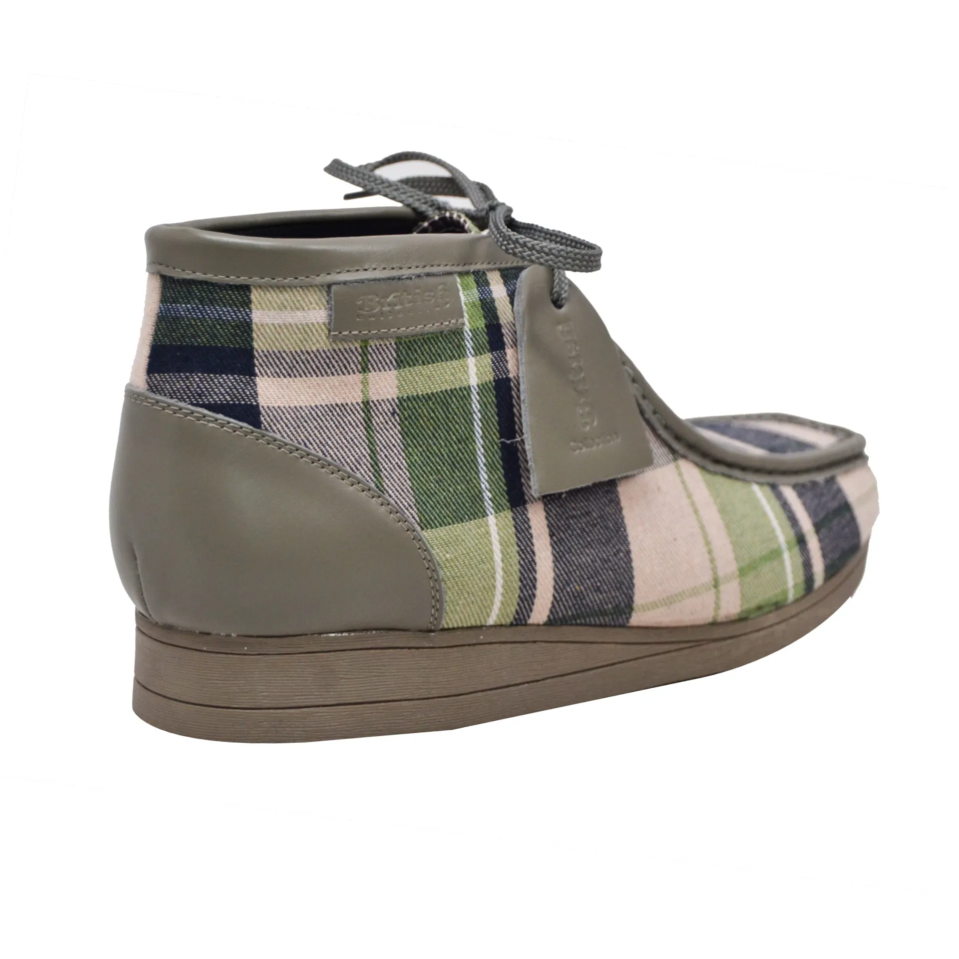 British Walkers New Castle Print 2 Wallabee Boots Men's Plaid Suede and Leather