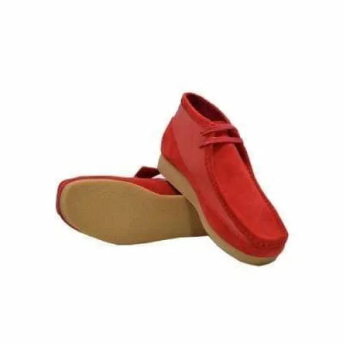 British Walkers New Castle Wallabee Boots Men's Red Suede and Leather