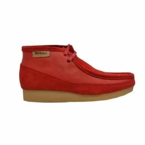 British Walkers New Castle Wallabee Boots Men's Red Suede and Leather