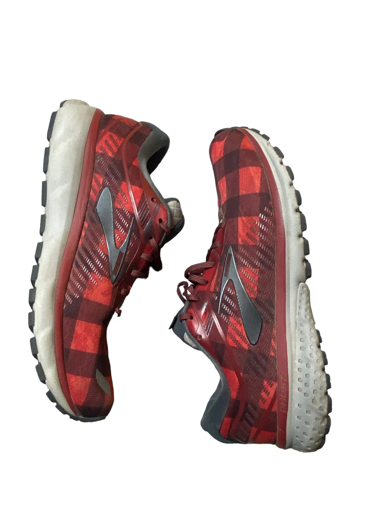 Brooks Ghost 12 Flannel Red Black Running Shoes Men's (Size: 9.5) 1103161D386