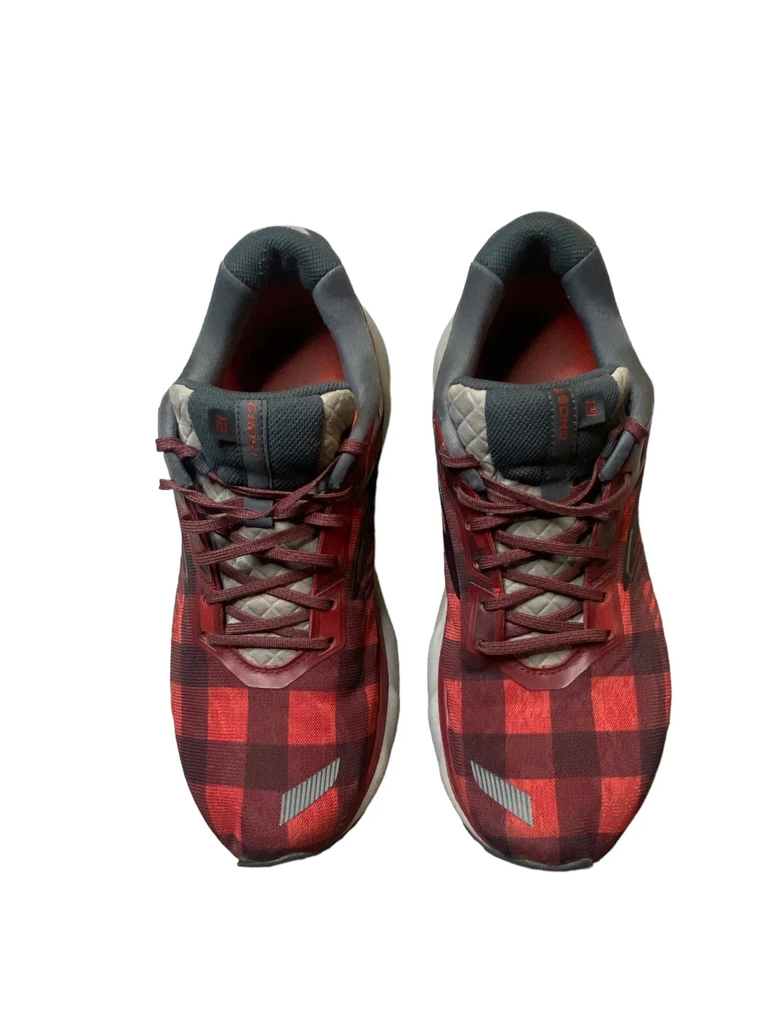 Brooks Ghost 12 Flannel Red Black Running Shoes Men's (Size: 9.5) 1103161D386