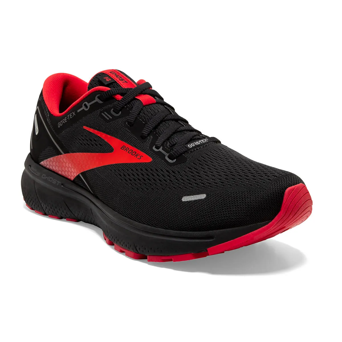 Brooks Ghost 14 GTX Mens | Black/blackened Pearl/highriskred