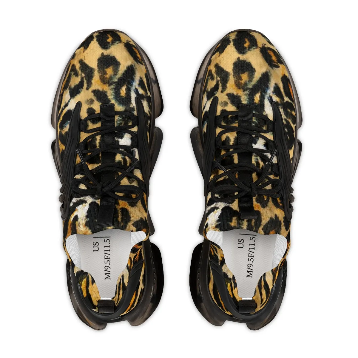 Brown Leopard Men's Shoes, Best Comfy Animal Print Men's Mesh Sports Sneakers Shoes (US Size: 5-12)