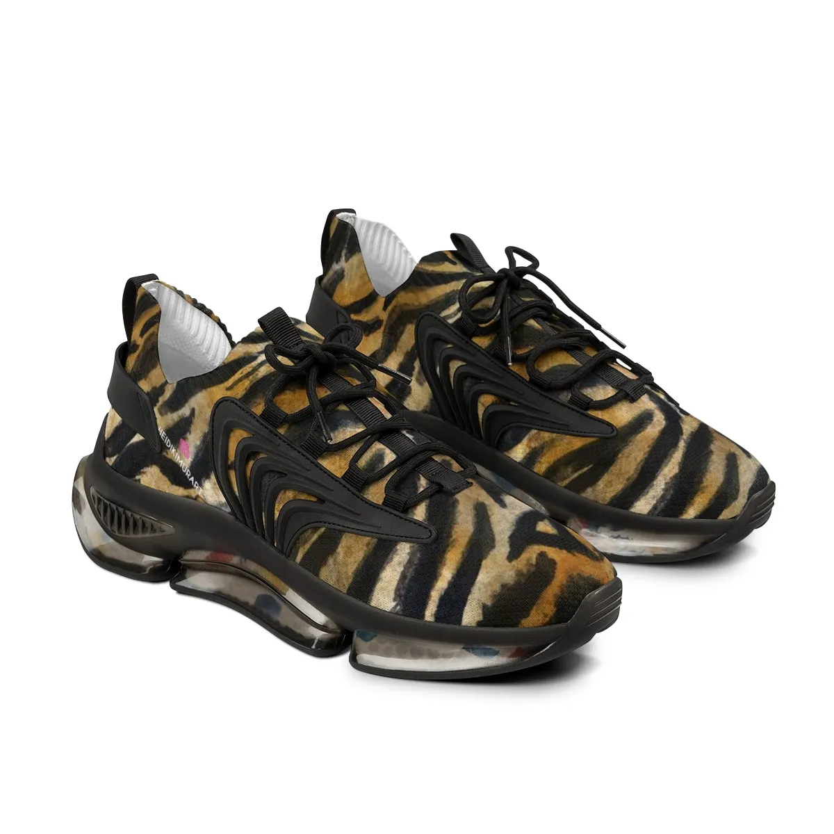 Brown Tiger Print Men's Shoes, Comfy Tiger Striped Best Animal Print Comfy Men's Mesh Sports Sneakers