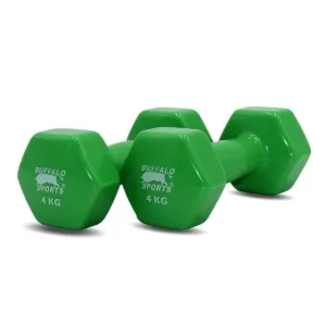 Buffalo Sports 4KG Plastic coated Dumbbells