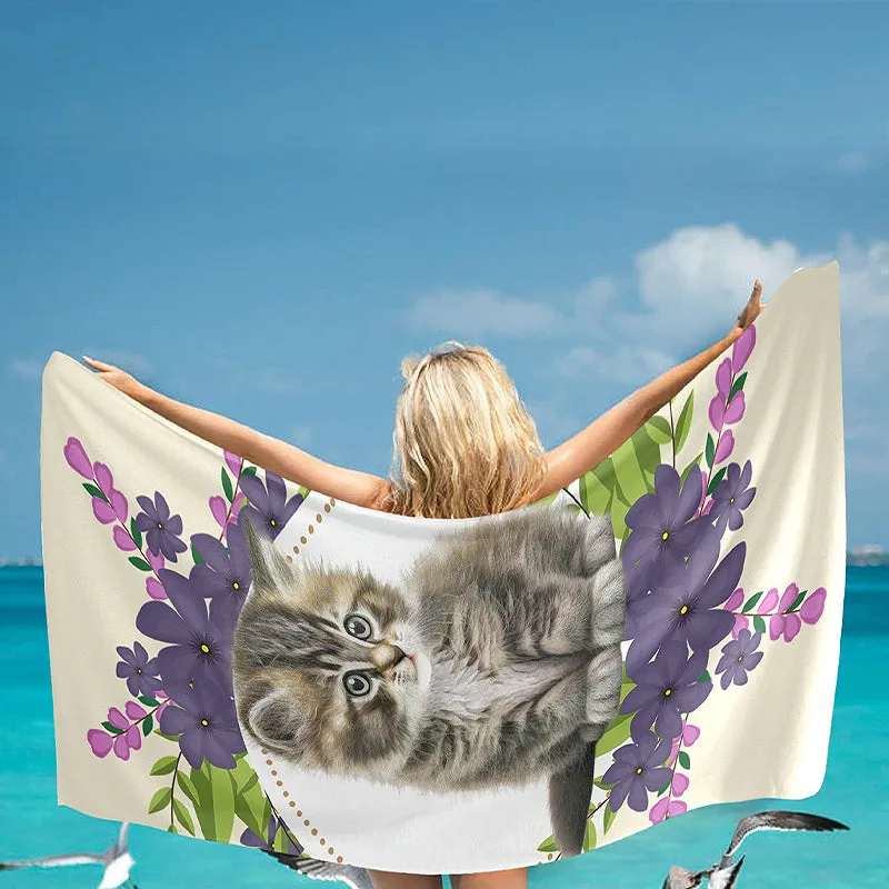 Cat Lover Beach Towel 31"x71"